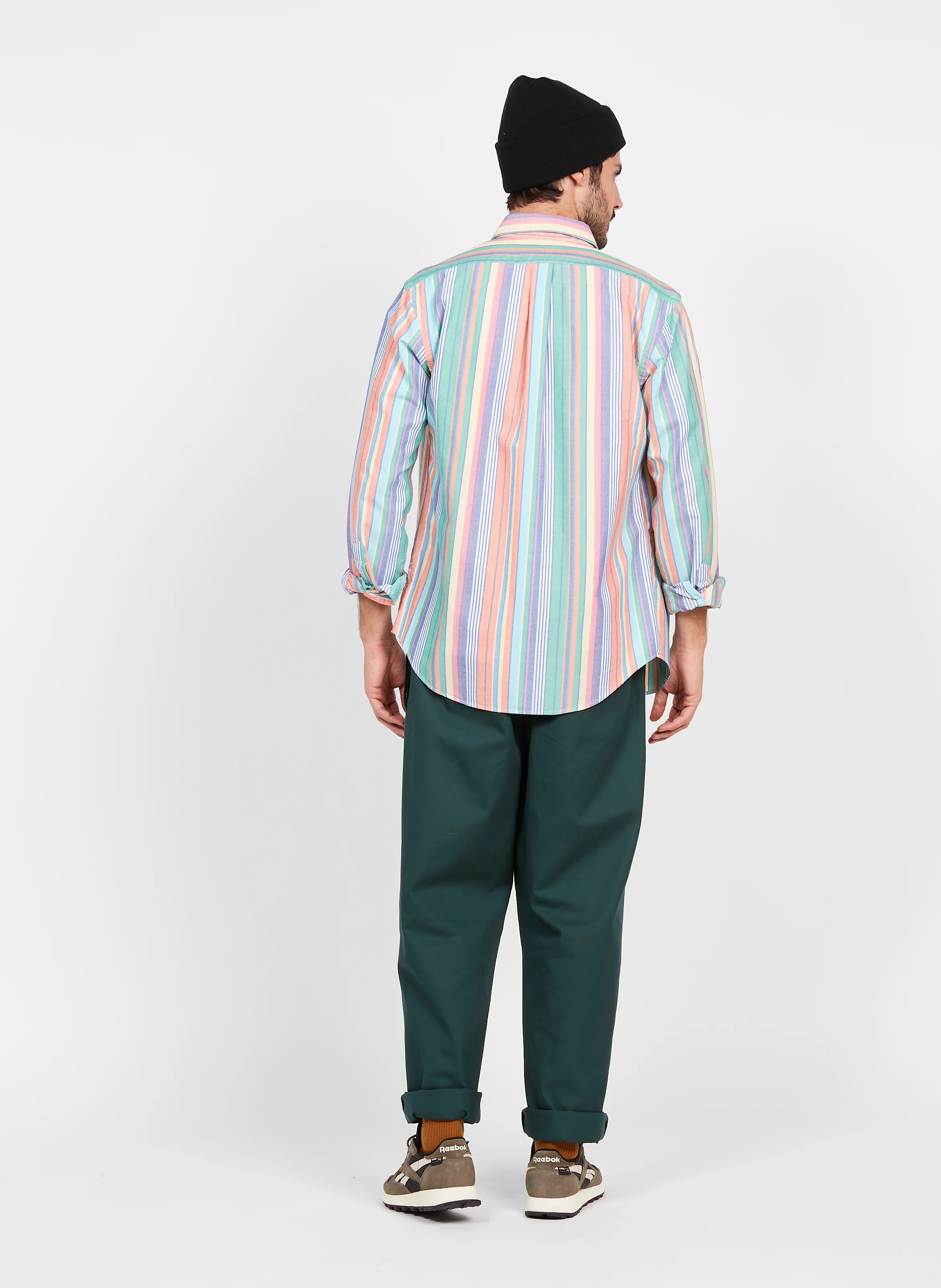 Pantalon droit en coton| Vert
