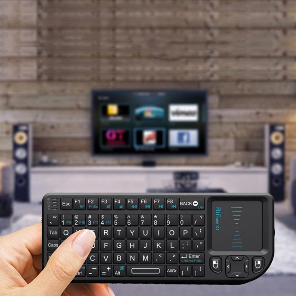 (150x60mm) 2.4 GHz Universal Wireless Funk Mini Tastatur mit Touchpad für TV Box / PC / Tablet - Schwarz