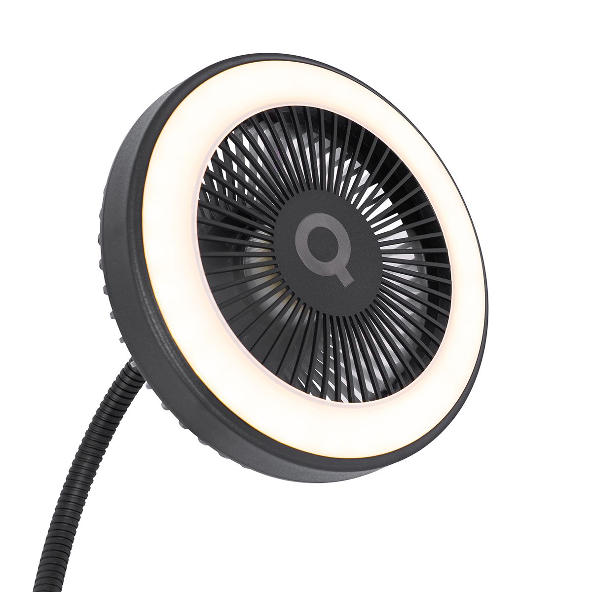 Bureauventilator zwart incl. LED 2700K - Dores
