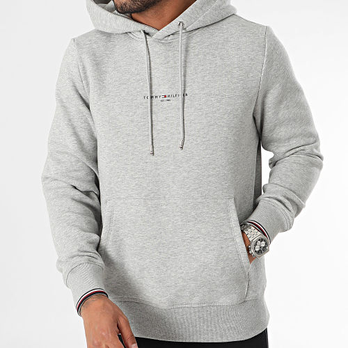 Sweat Capuche Logo Tipped 2673 Gris Chiné