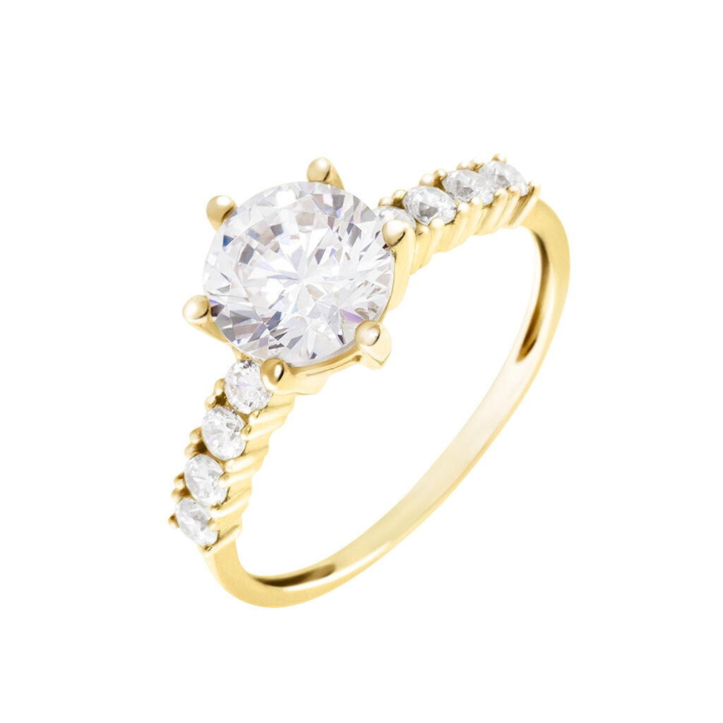 Solitaire Or Jaune Rachile Oxyde