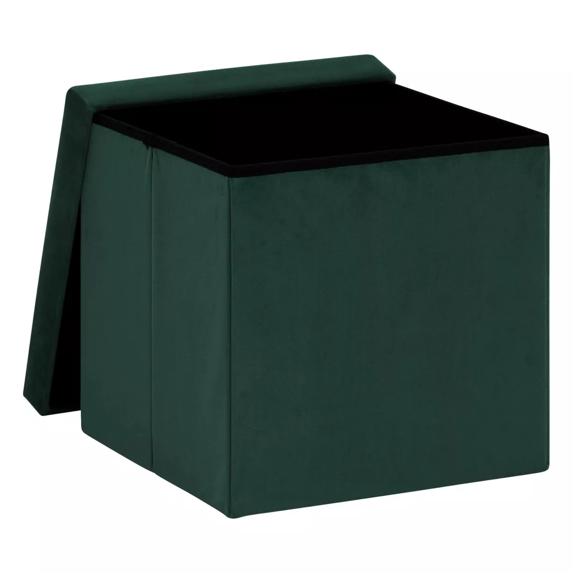 Pouf pliable simple velours ( 38 x 38 cm) Tess Vert