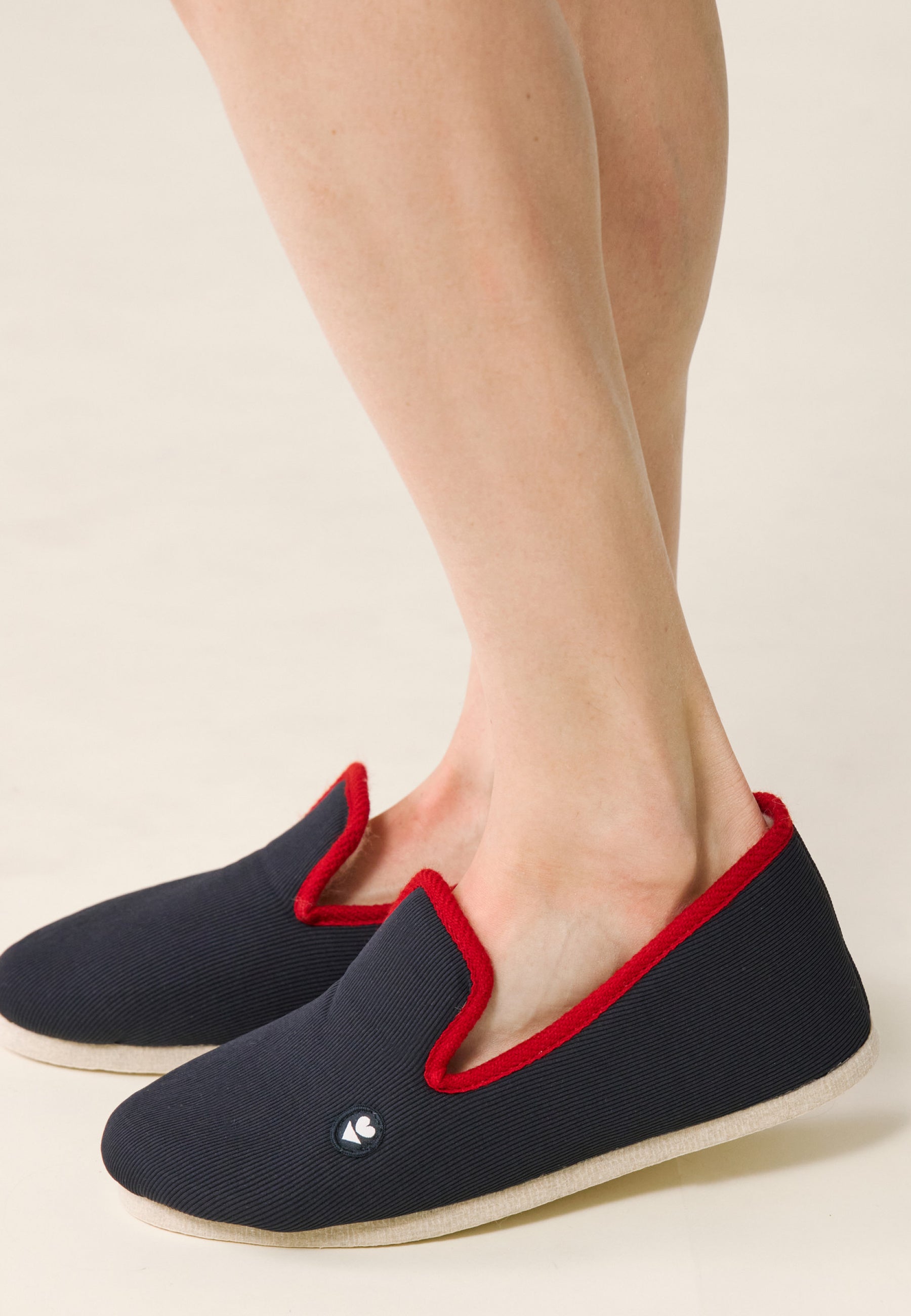 Chaussons d'intérieur en laine-Pantoufles Marine