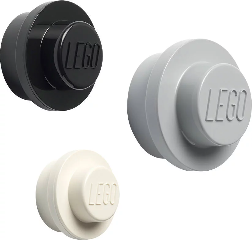 SET DE 3 PATERES LEGO NOIR GRIS BLANC