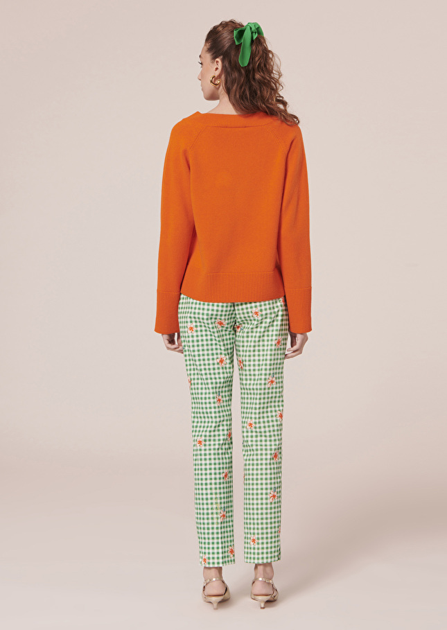 Pull Penelopeorange en laine mérinos et alpaga