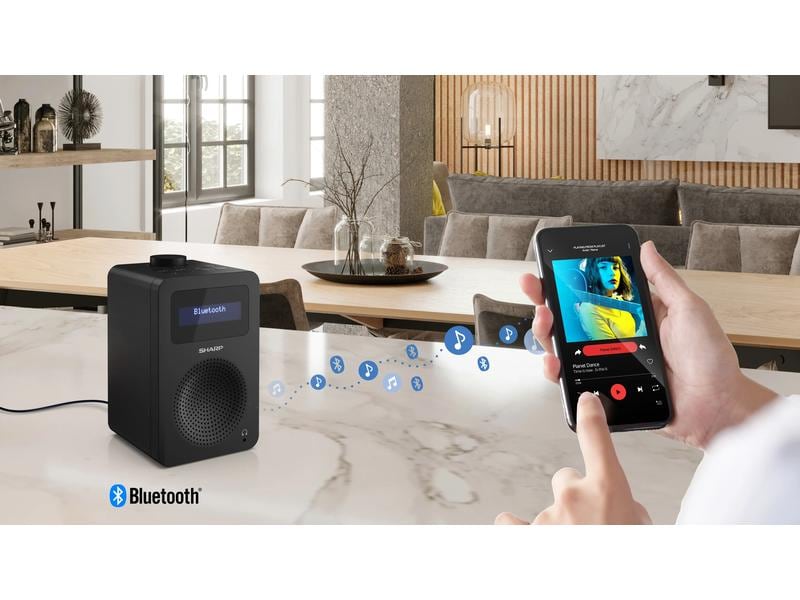 Sharp DAB  Radio DR-430 – Midnight Black Digitalradio mit Bluetooth und Kopfhöreranschluss