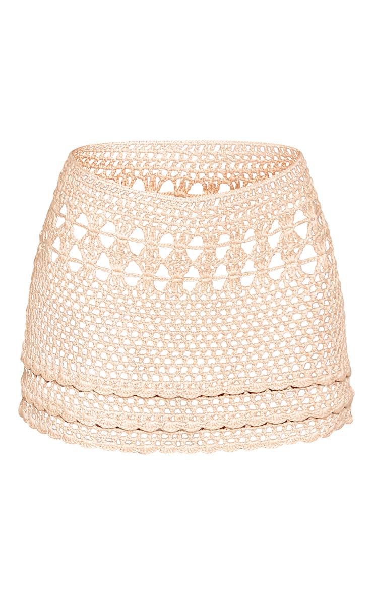 Avoine Mini-jupe En Crochet Ajouré