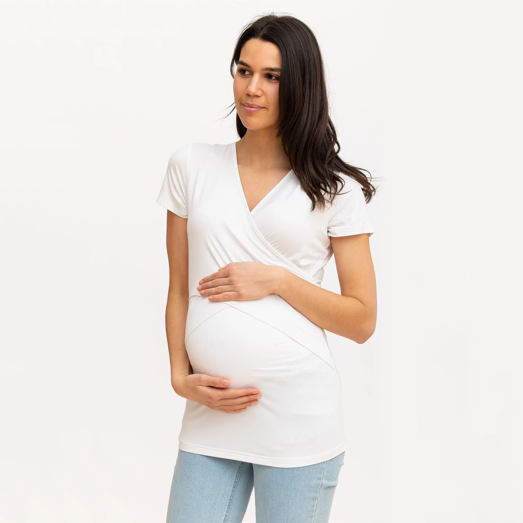 Bella Maternité T-Shirt Allaitement Blanc