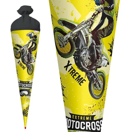 Roth Schultüte Extreme Motocross mit Filzverschluss, 70 cm, rund
