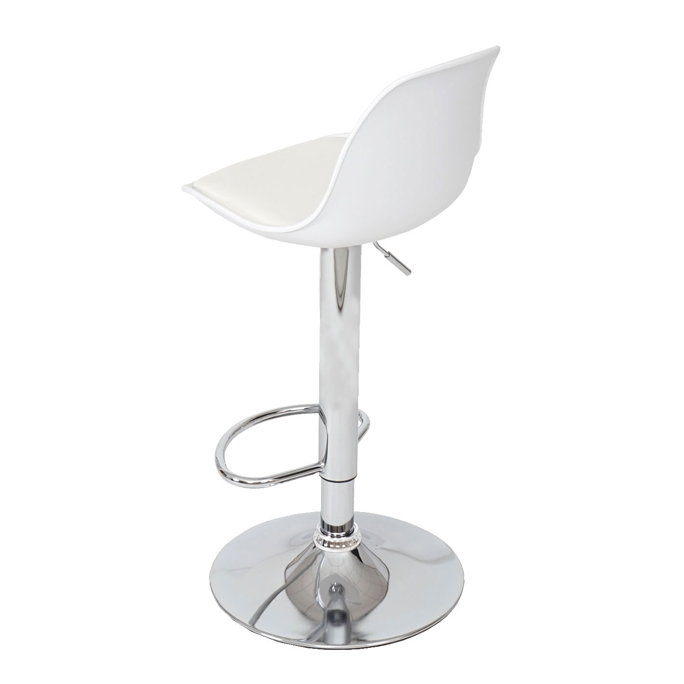 2er-Set Barhocker MCW-B14, Tresenhocker Barstuhl Drehhocker, Kunstleder ~ weiß