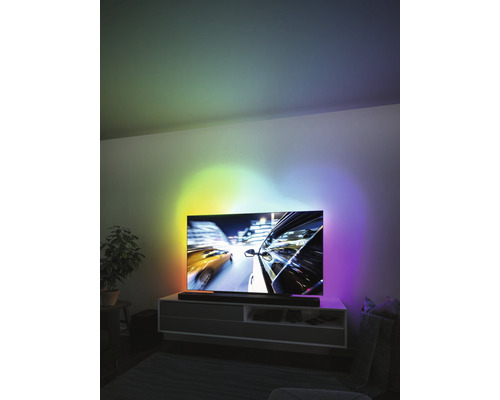 EntertainLED USB LED-strip TV-verlichting 75 inch 3,1 m 5W 186 LED's RGB-kleurverandering + geheugenfunctie + afstandsbediening