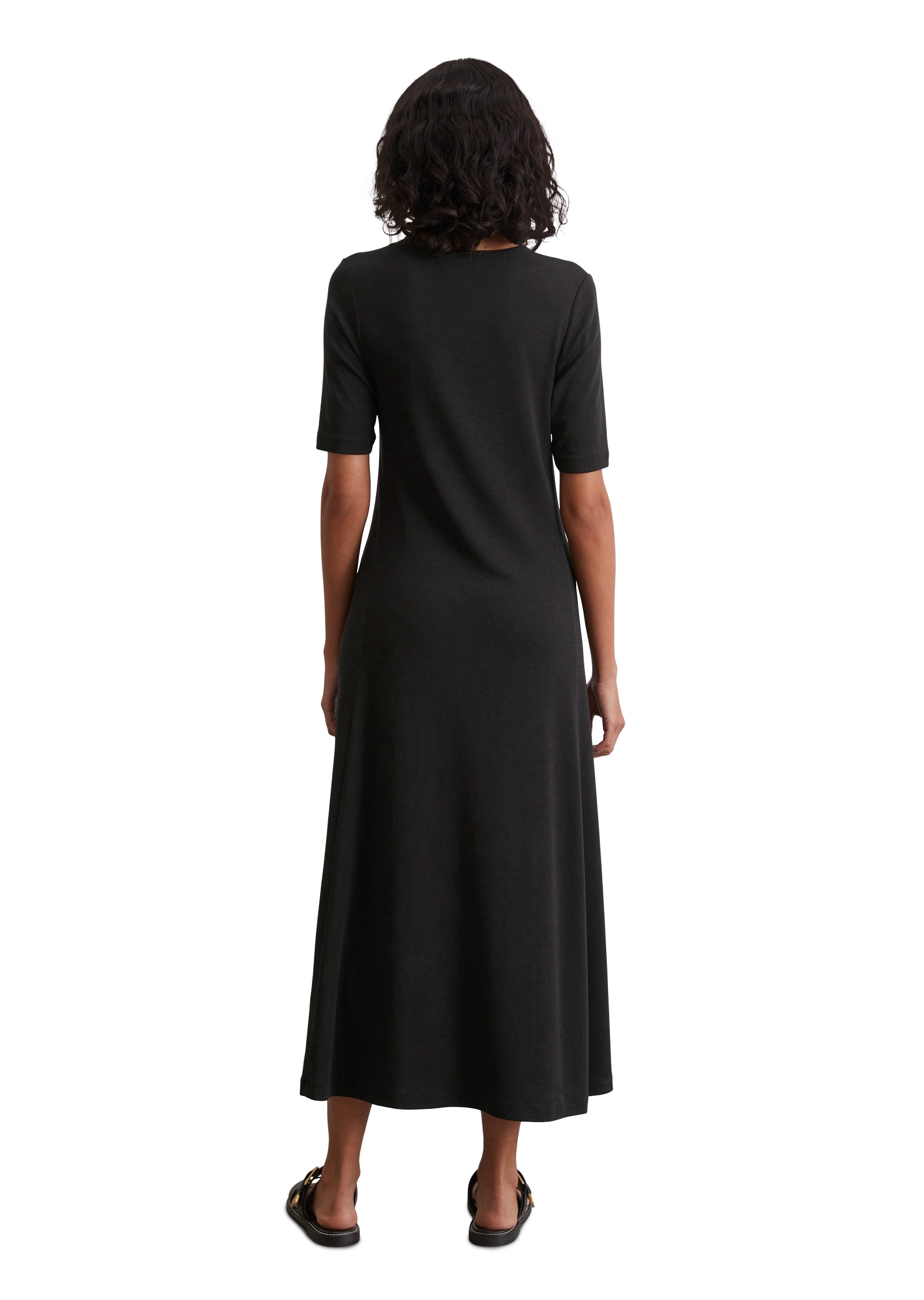 Marc O'Polo Maxikleid in feiner Ripp-Qualität, schlicht, zeitlos, Rock in A-Linie