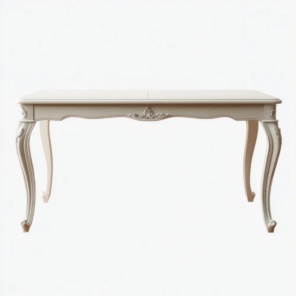 Klassischer Esstisch aus Holz 180x90x75 cm – Elfenbein
