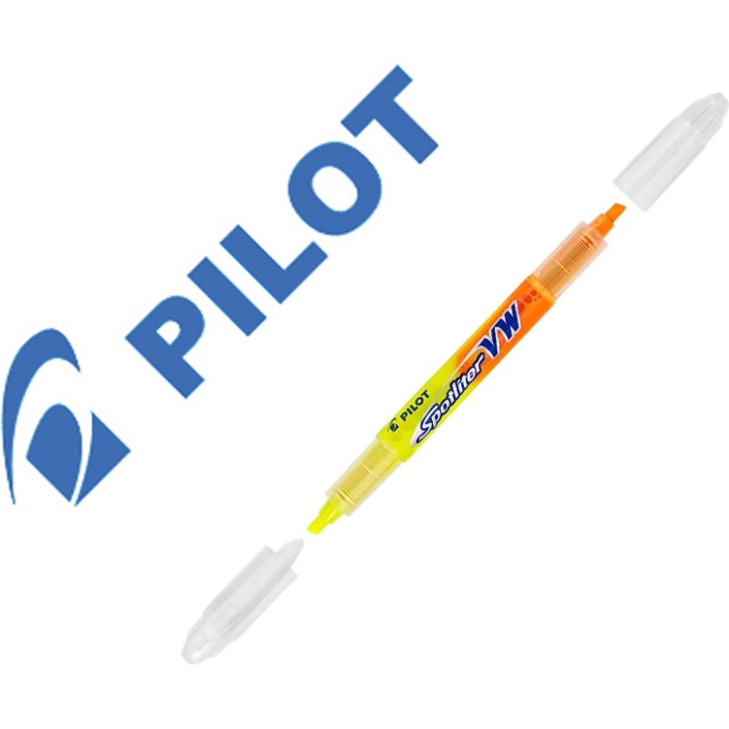 Surligneur pilot spotliter vw begreen double pointe moyenne encre liquide coloris jaune   et orange