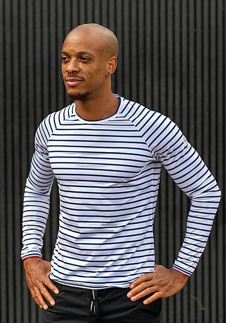 COUREUR DU DIMANCHE - T-SHIRT ML MARINIERE M