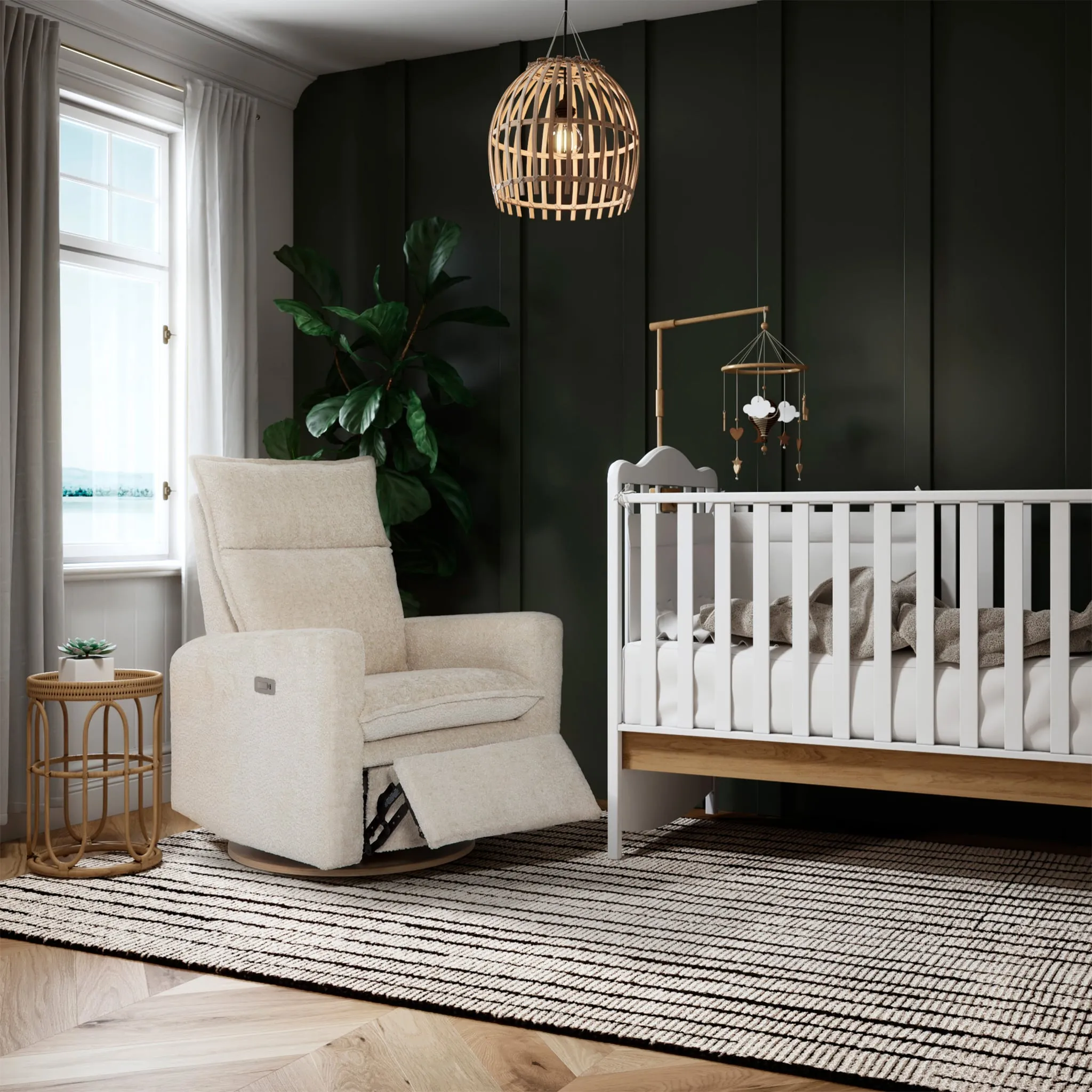 Jaymar BB Fauteuil Berçant et Pivotant Arya - Puppy Sand avec Mécanisme Électrique