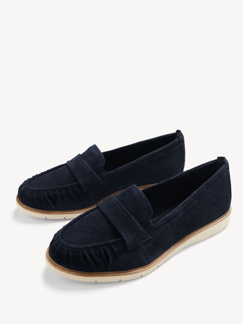 Leren Instappers - blauw