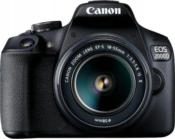 Canon EOS 2000D - Digitalkamera - SLR - 24.1 MP - APS-C - 1080p / 30 fps - 3x optisk zoom EF-S 18-55 mm III og EF 75-300 mm III objektiver - Wi-Fi, NFC