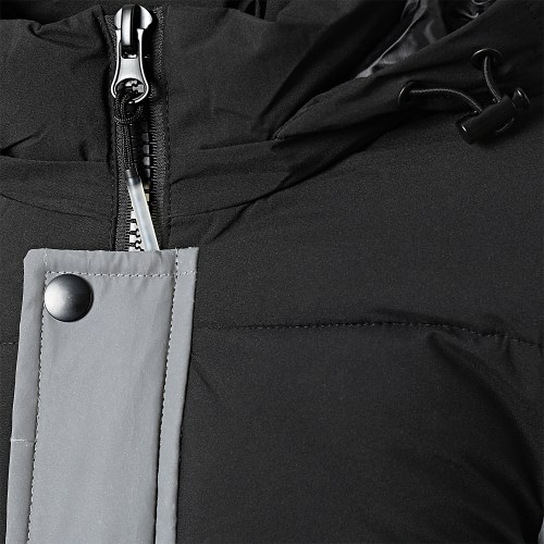 Doudoune Capuche Enfant Réfléchissant 221KD-55 Gris Argenté Noir