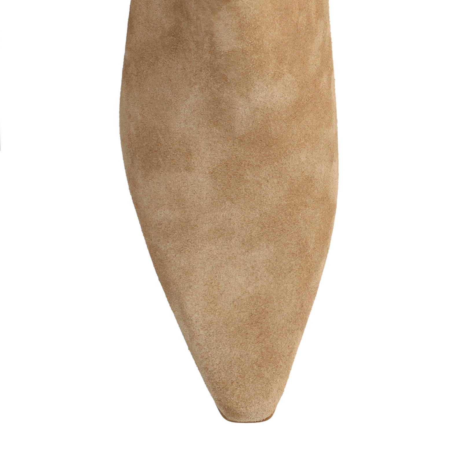 Beige suède enkellaarsjes met hak
