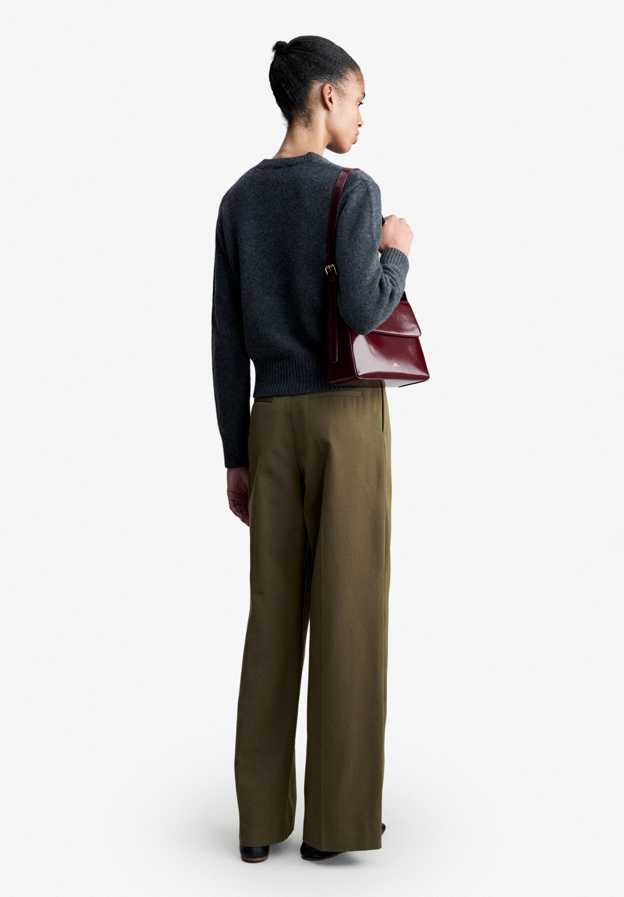 Pull gris anthracite en laine recyclée - Anthracite chine