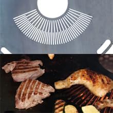 Premium Feuerplatte 80 cm - 5mm dick - Grillring & BBQ-Platte (mit Feinem Grillrost) & 4 Handgriffen - Ultimatives Grilldisk-Erlebnis für Feuertonnen & Feuerring