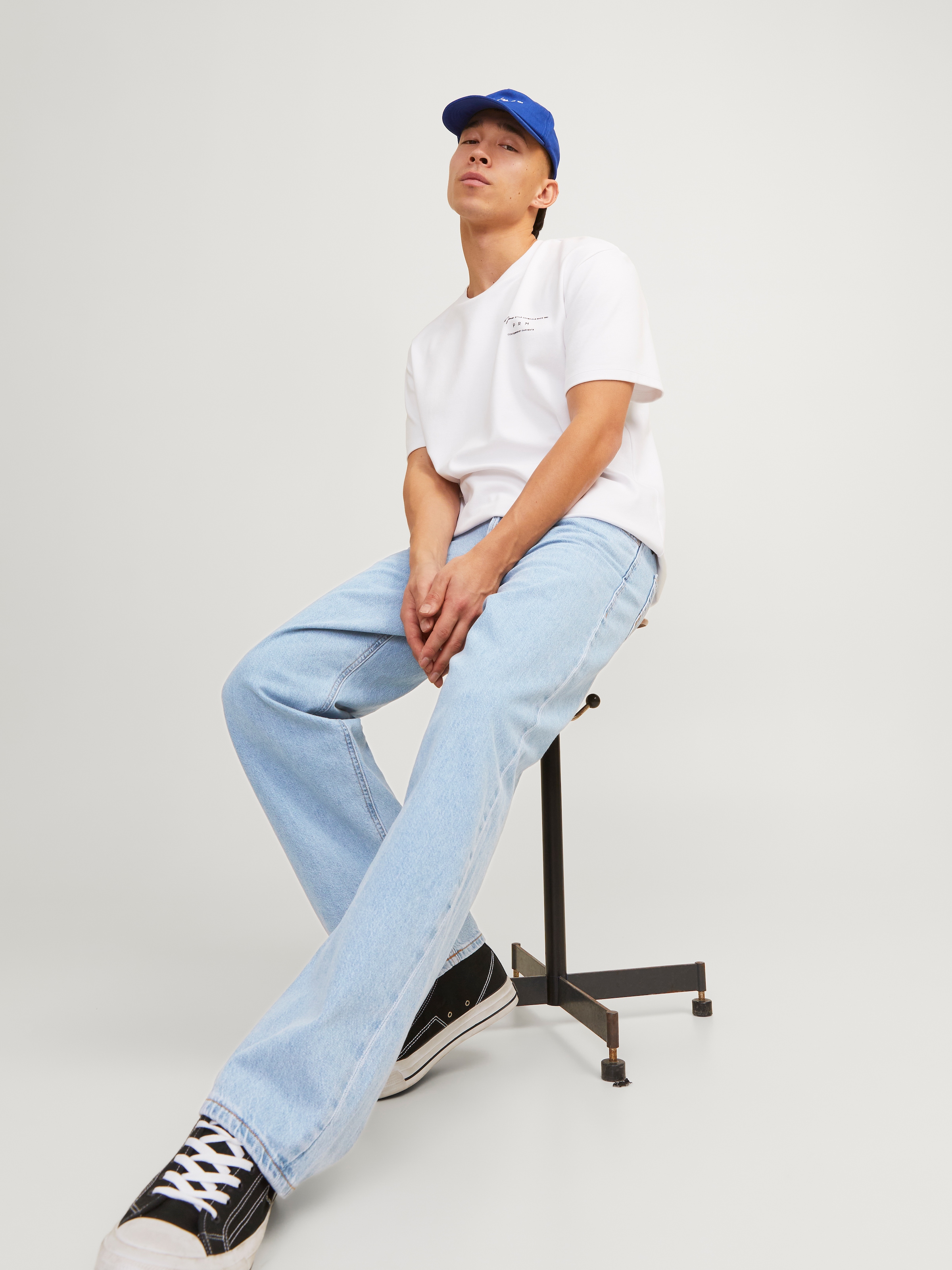 Jack & Jones Relax-fit-Jeans »JJIEDDIE mit hoher Taille und lockerer Passform«, mit Faded-Effekten