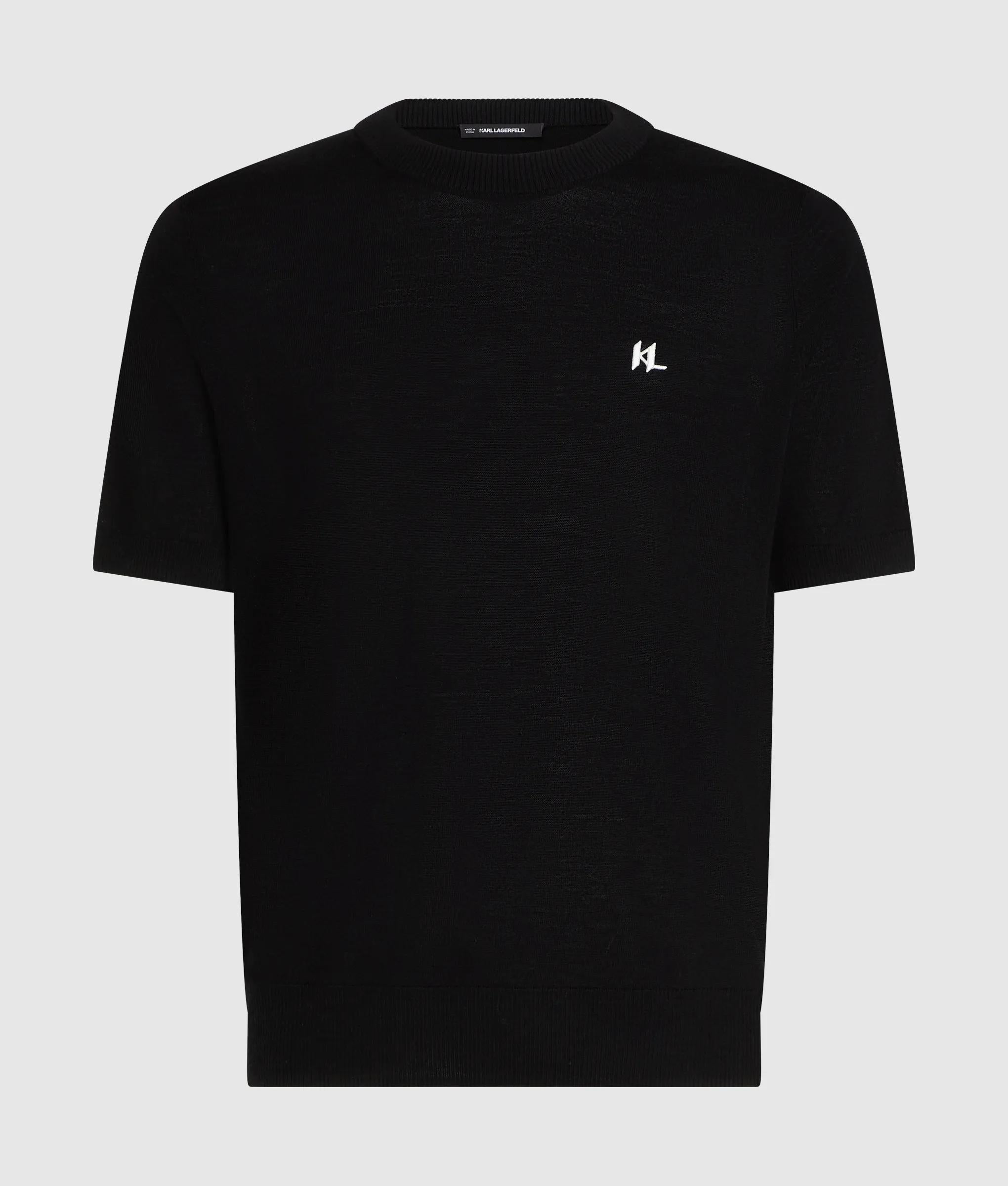 Monogram T-shirt van merinoswol