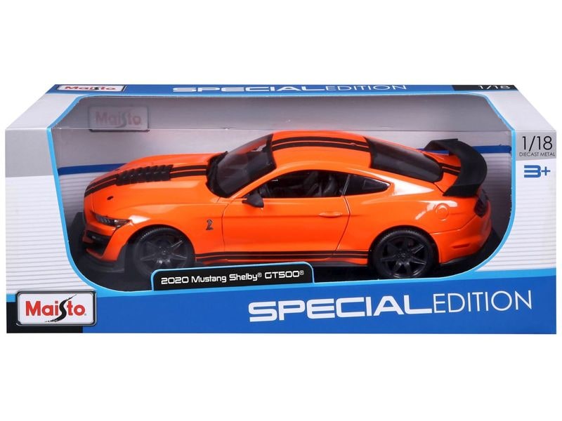 Maisto Sportwagen Ford Mustang Shelby GT500 2020 1:18, Oran Sammlermodell im Massstab 1:18