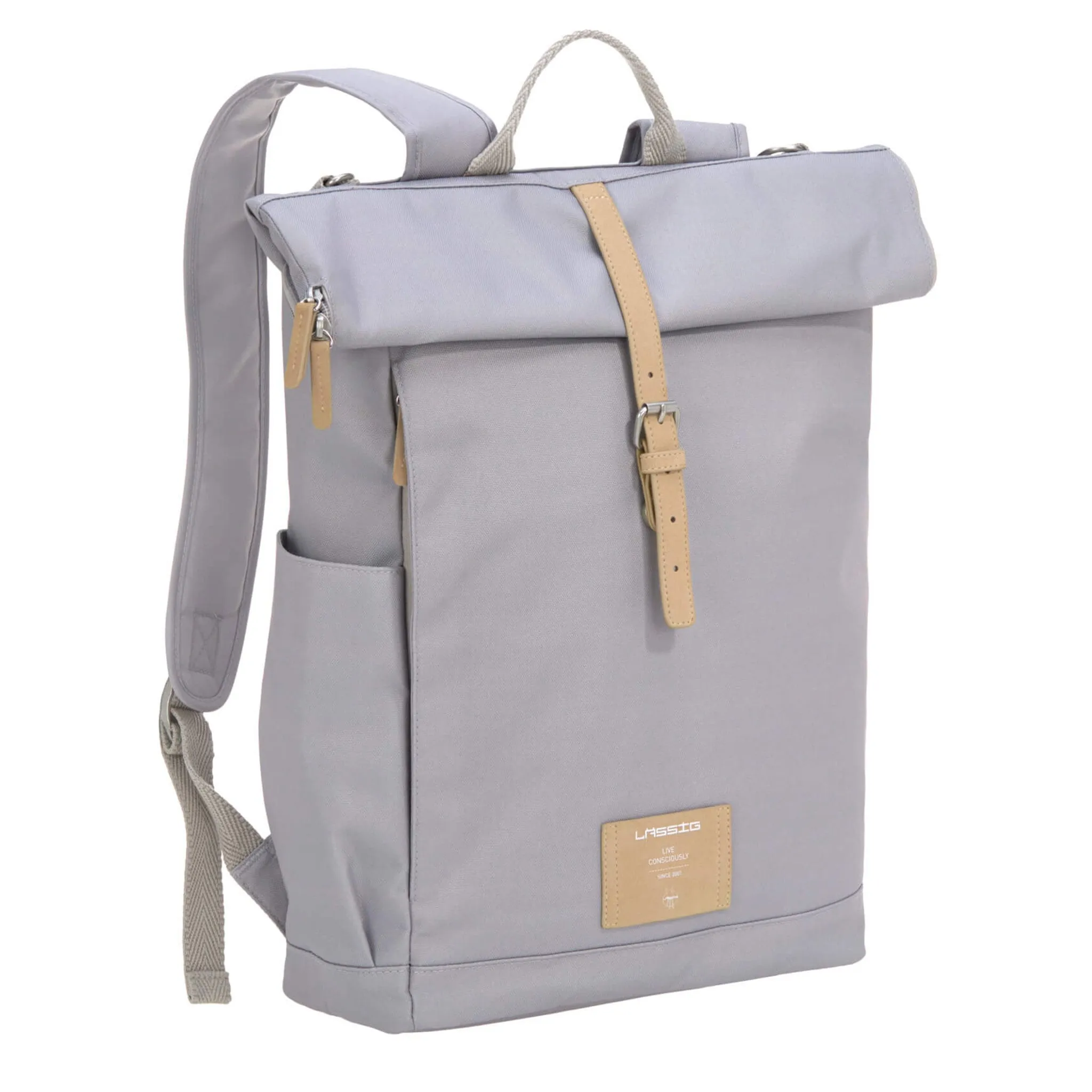 Lassig Sac à Couches Rolltop - Gris