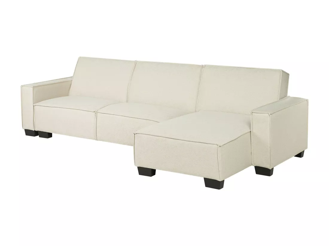 - Canapé Angle à droite - Romedal - Tissu, Beige