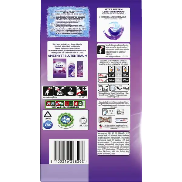 Colorwaschmittel Pulver Amethyst Blütentraum 20 WL