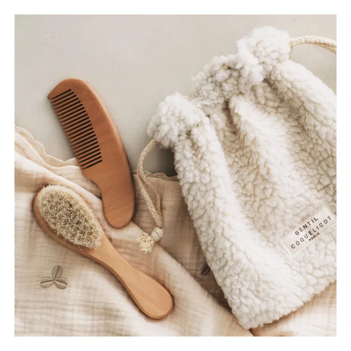 Gentil Coquelicot Set coiffure pour bébé et pochon sherpa
