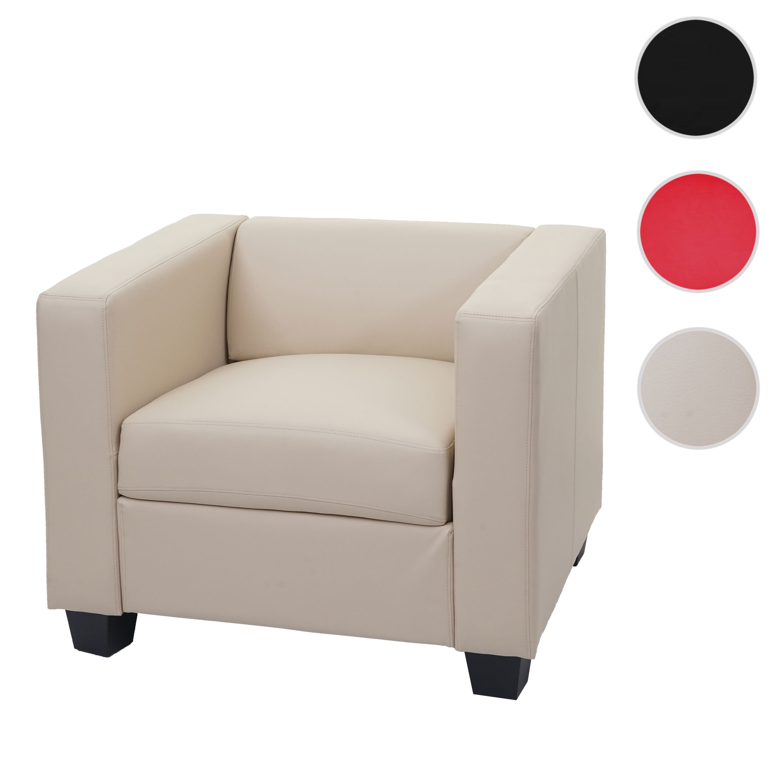 Sessel Lille ~ Leder, creme