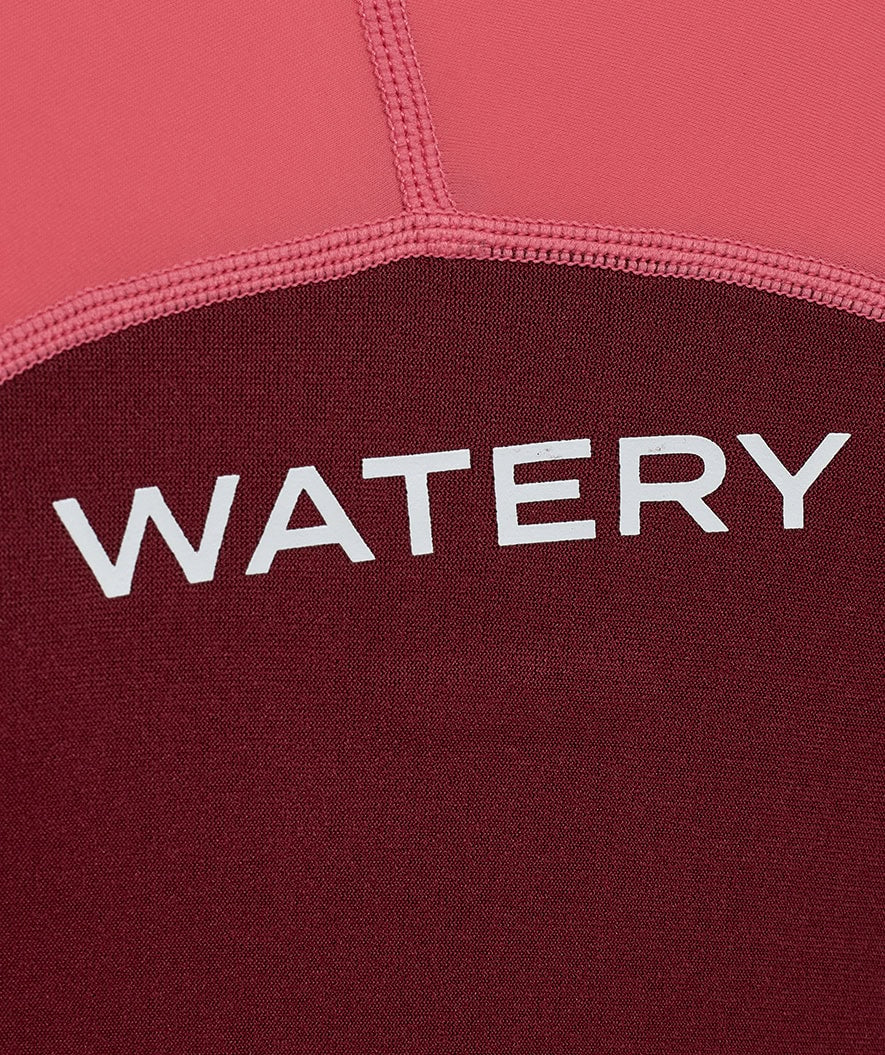 Watery UV våddragt til børn - Calypso Langærmet - Rød/pink