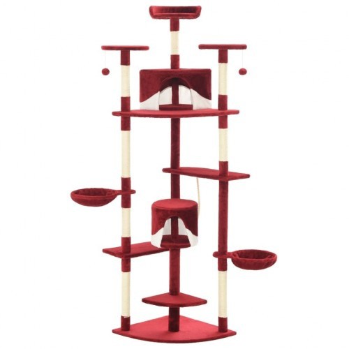 Arranhador para Gatos Vermelho e Branco