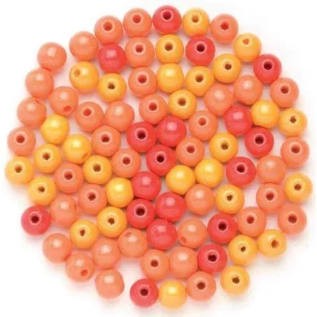 Glorex Holzperlen orange mix, 12 mm, 28 Stück