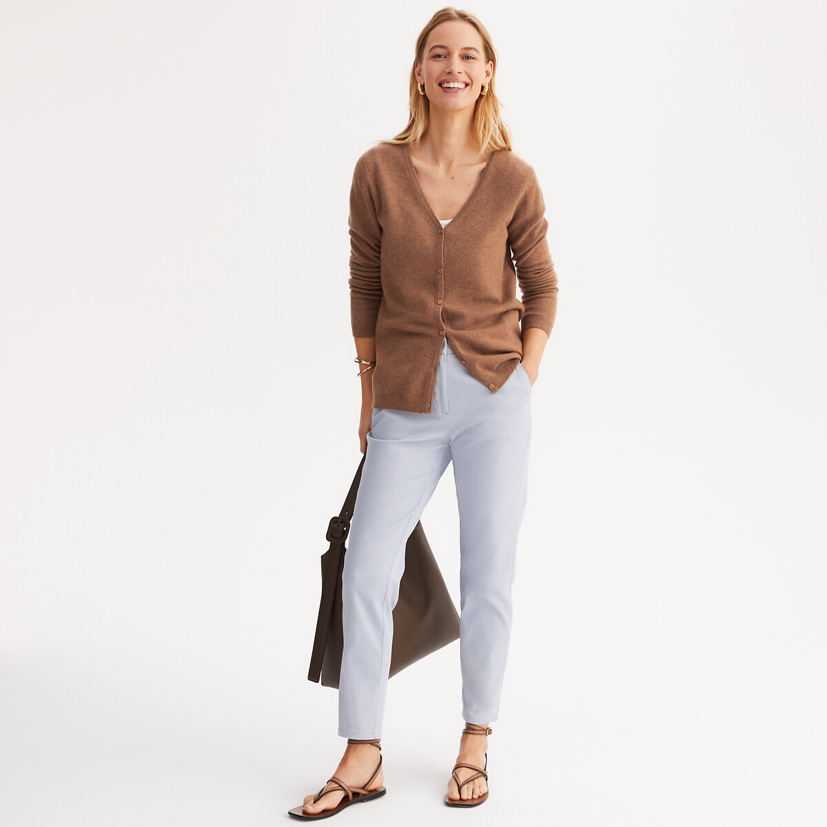 ANNE WEYBURN<br>Calça chino direita, esticar keperstof