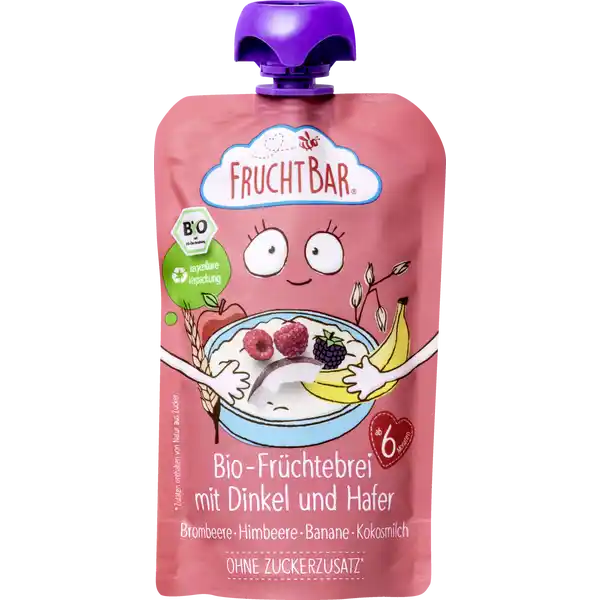 Bio Früchtebrei mit Dinkel und Hafer