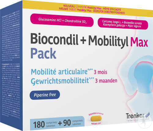 Trenker Biocondil + Mobilityl Max Pack 3 Mois 180 + 90 Comprimés
