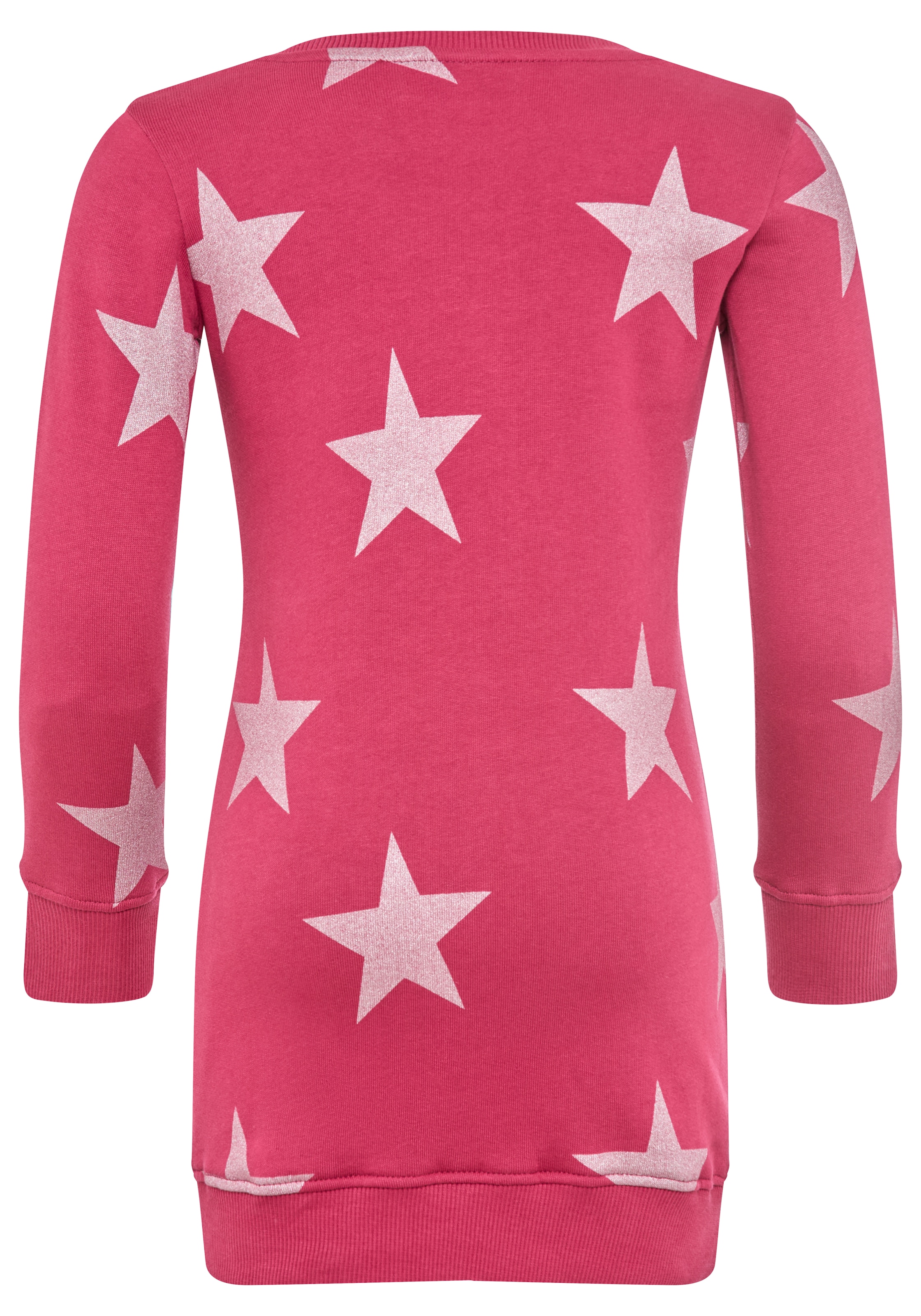 KIDSWORLD Sweatkleid »Sterne-Allover Kleid für kleine Mädchen« Sweatkleid mit Glitzerdruck