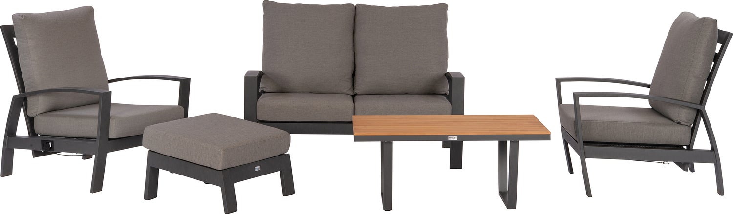 Tierra Outdoor 4-zits loungeset Valencia antraciet