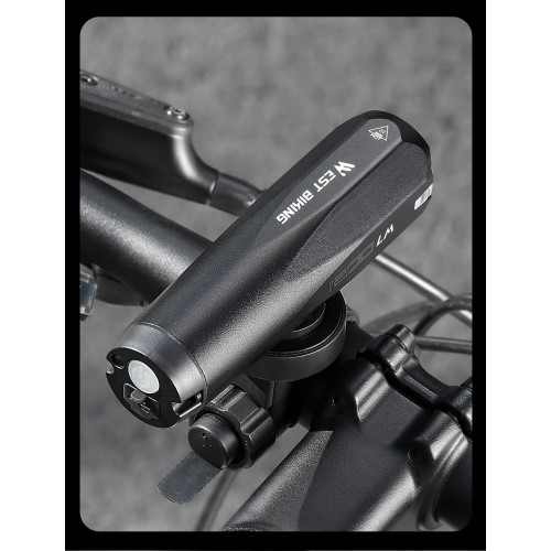 2600mAh Wiederaufladbares Aluminium USB Fahrrad Licht Intelligentes Velo LED Warnlicht IPX5 (600 Lumen) - Schwarz