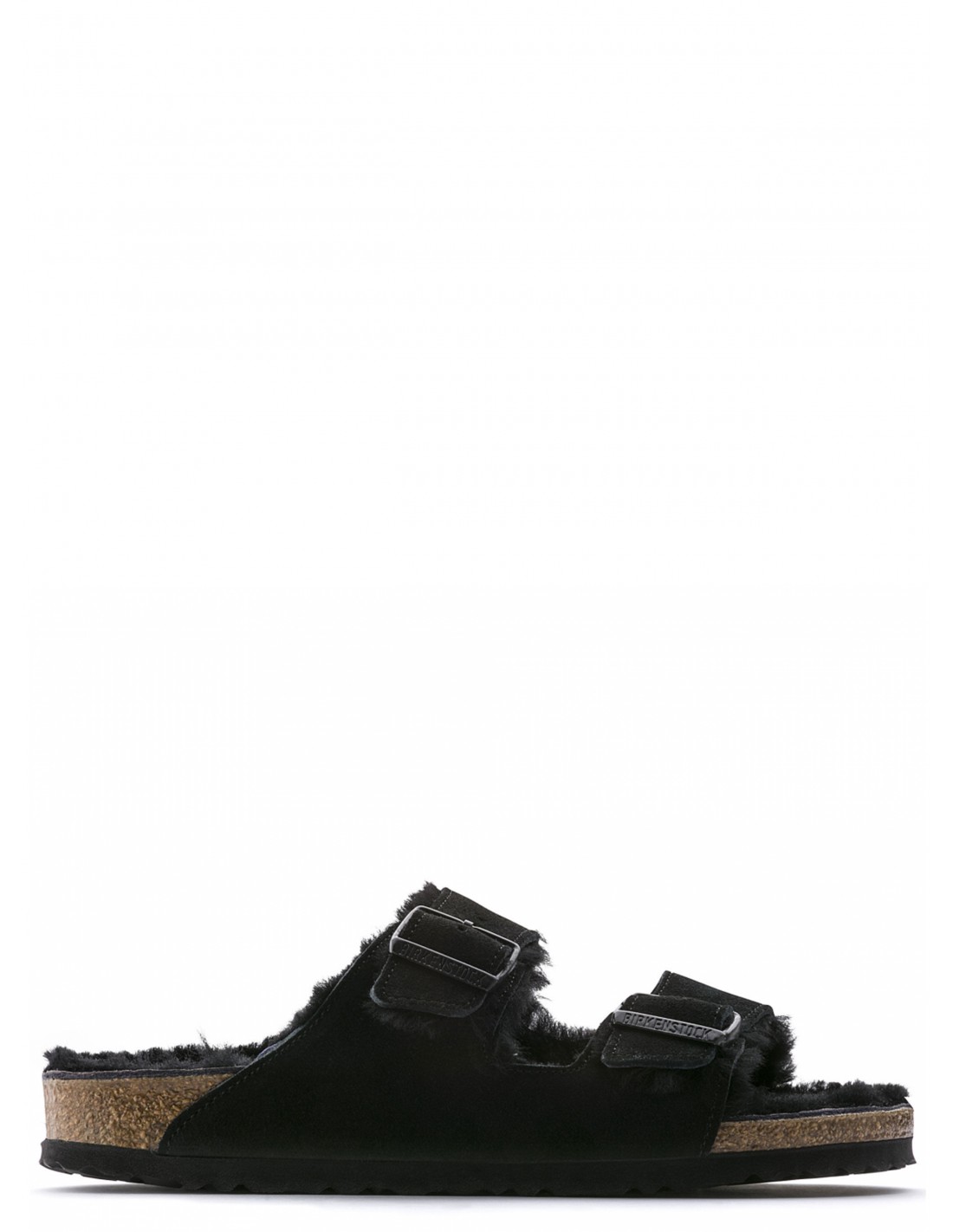birkenstock mules fourées femme arizona vl shearling daim noir