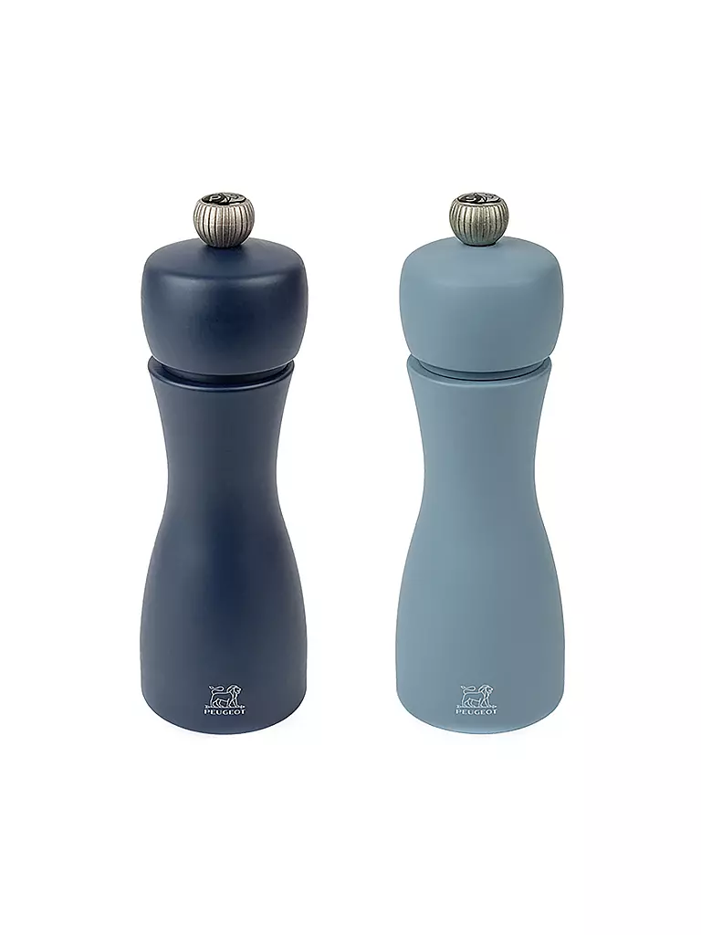 PEUGEOT Pfeffer- und Salzmühle Set TAHITI LUFT 2-tlg. 15cm Buche / Hell- und Dunkelblau blau