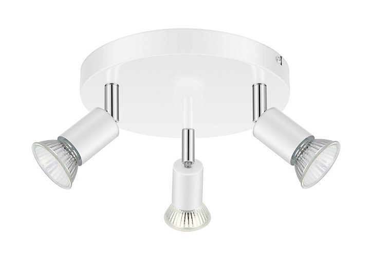 Plafonnier spot 3 lumières GU10 7W Sasha blanc H.10.5 x Ø20 cm
