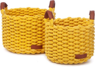 KidsDepot Korbo Oppbevaringskurv Medium 2-pack, Yellow