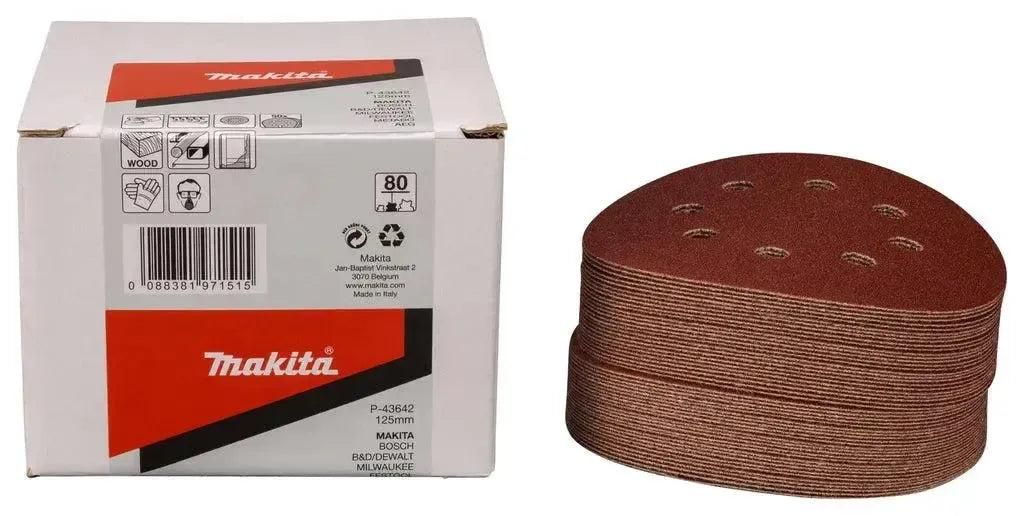 Makita P-43642 Schuurschijf 125mm K80 Red Velcro