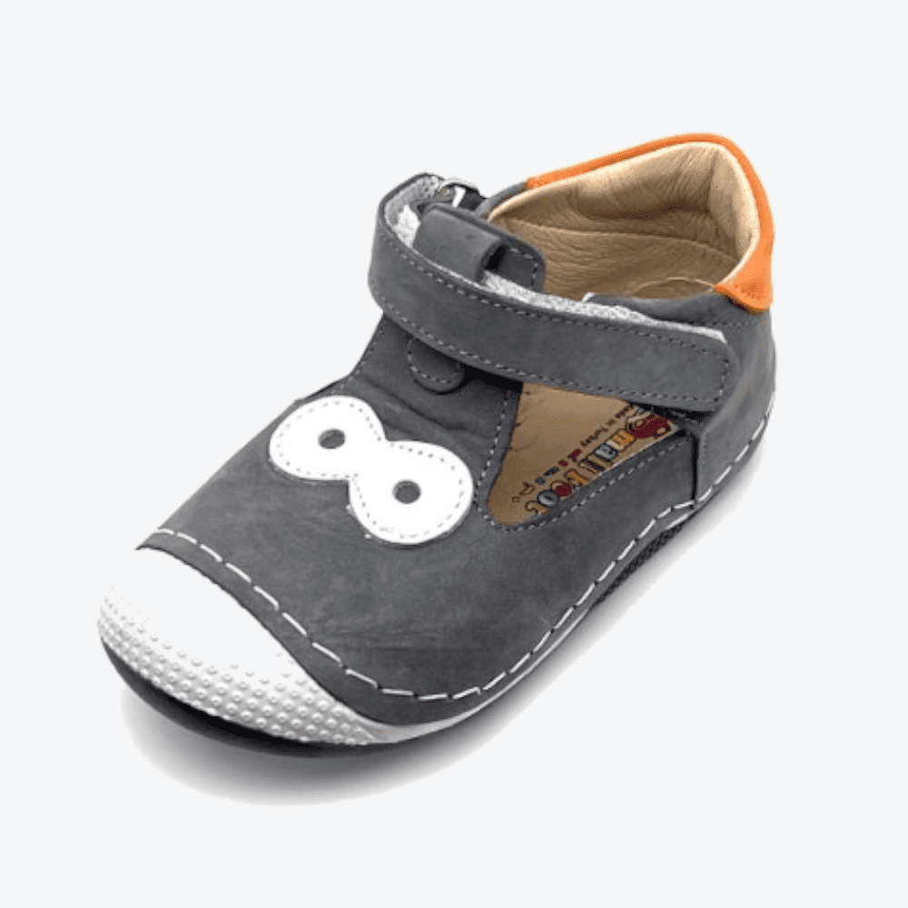 Small Foot Lauflernschuhe - Big Eyes - Grau/Orange
