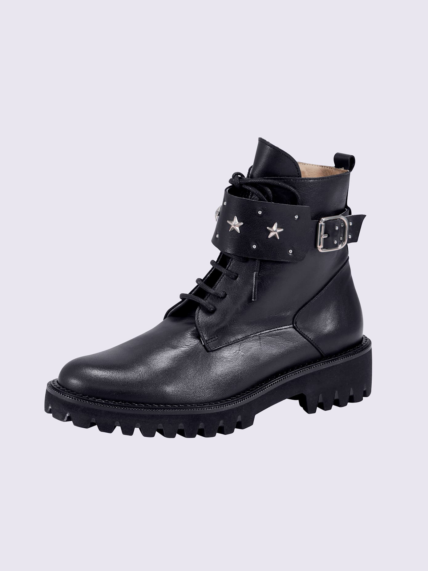 Bottines à lacets cuir nappa de vache